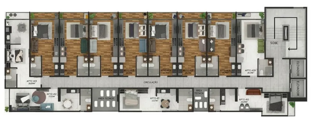Apartamento, 1 quarto, 23 m² - Foto 21