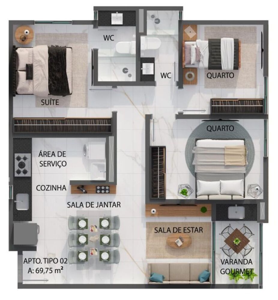 Apartamento, 3 quartos, 69 m² - Foto 11