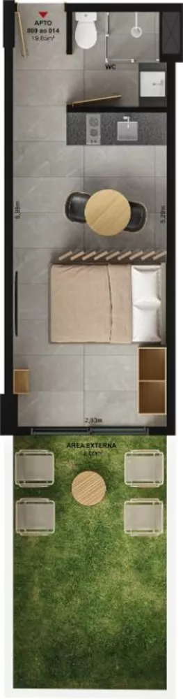 Kitnet-Studio, 19 m² - Foto 2