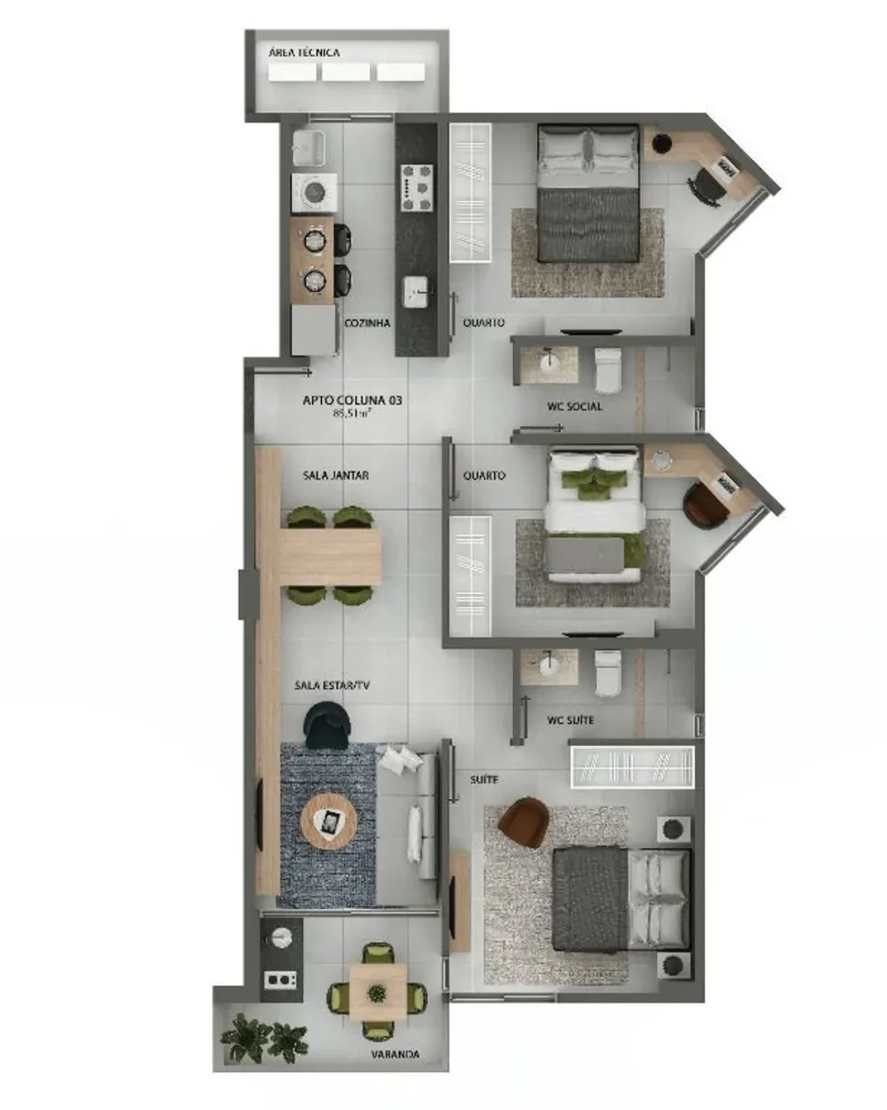 Apartamento, 3 quartos, 88 m² - Foto 8