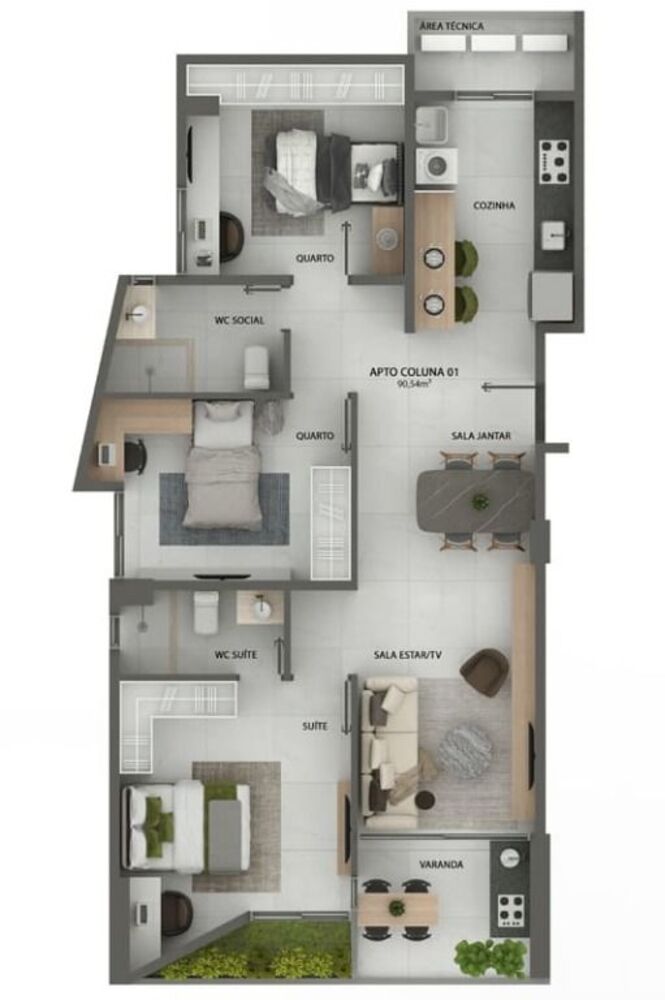Apartamento à venda com 3 quartos, 88m² - Foto 4