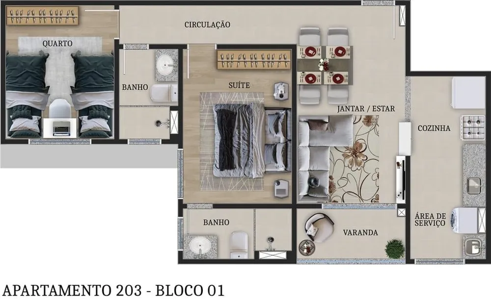 Apartamento, 2 quartos, 54 m² - Foto 1