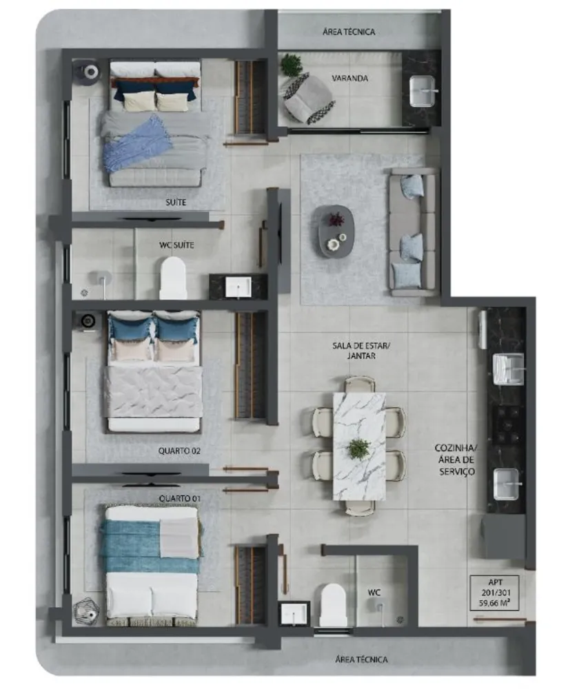 Apartamento, 2 quartos, 52 m² - Foto 12