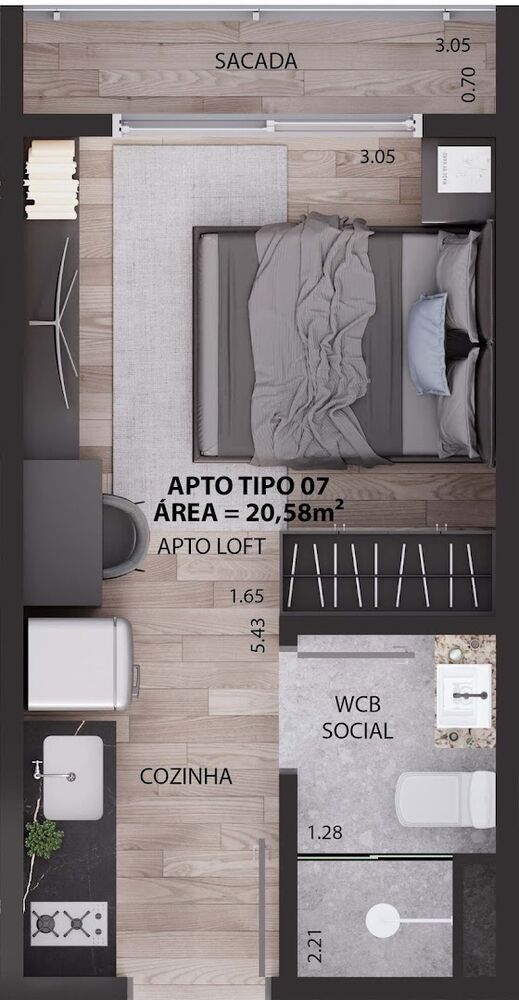 Flat/Apart Hotel à venda com 1 quarto, 30m² - Foto 4