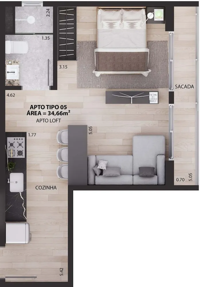 Flat/Apart Hotel, 1 quarto, 30 m² - Foto 14