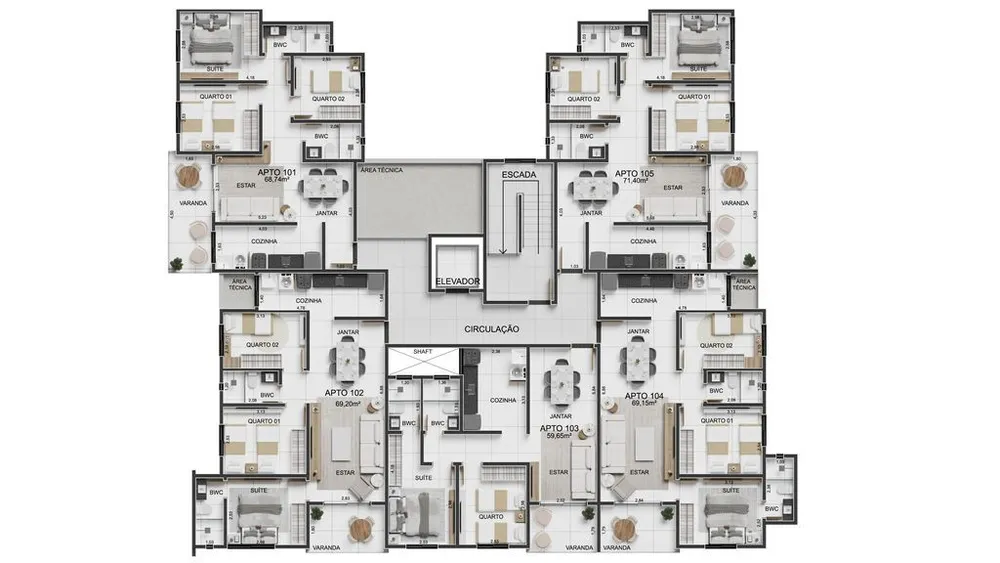 Apartamento, 3 quartos, 71 m² - Foto 15