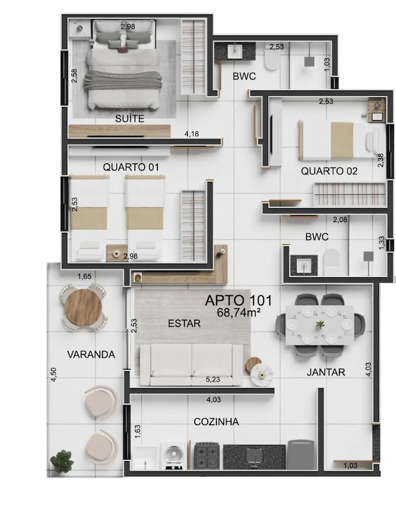 Apartamento, 3 quartos, 71 m² - Foto 14