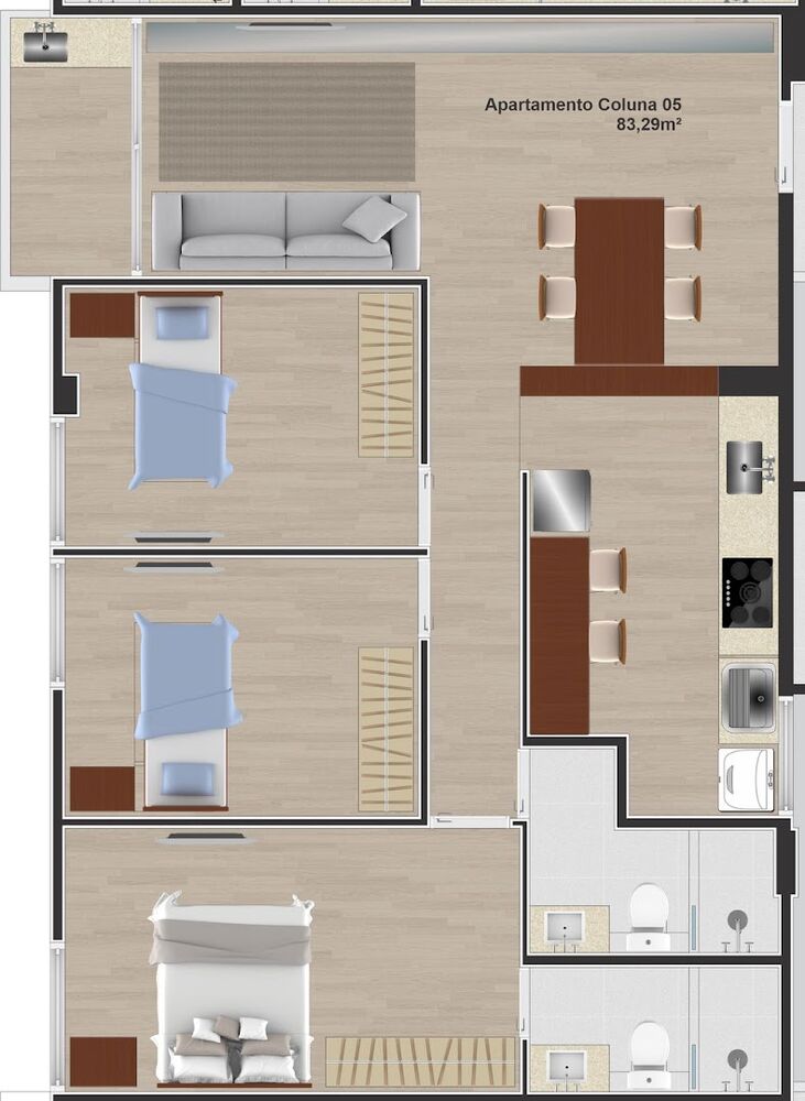 Apartamento, 2 quartos, 58 m² - Foto 1