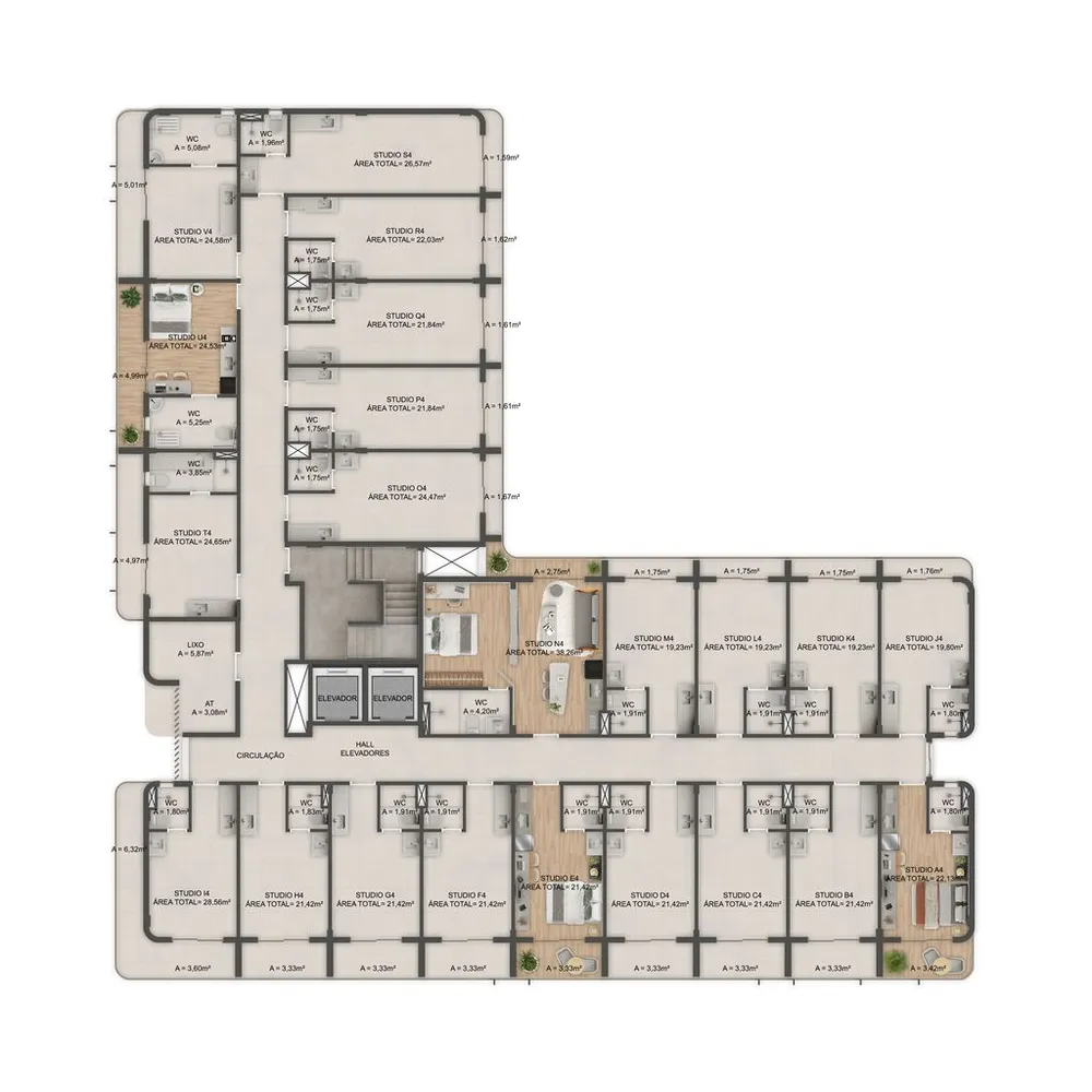 Apartamento, 1 quarto, 19 m² - Foto 12