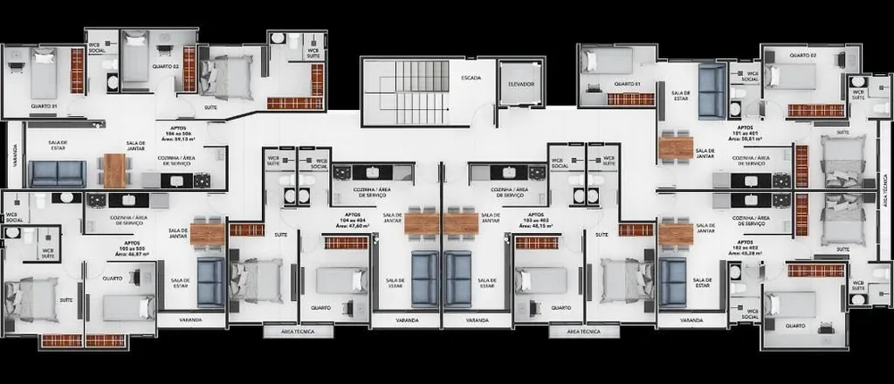 Apartamento, 2 quartos, 46 m² - Foto 8