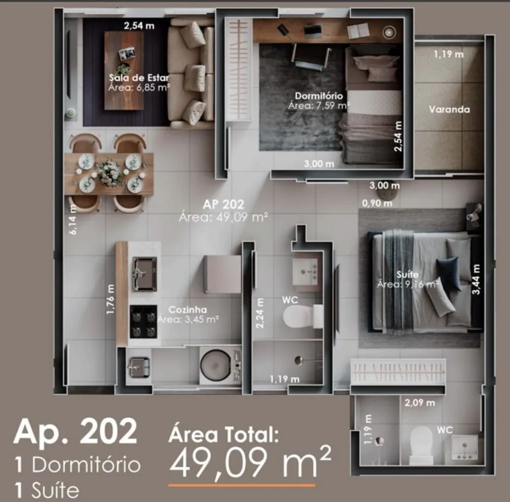 Apartamento, 2 quartos, 49 m² - Foto 5