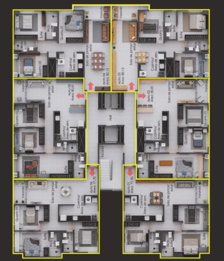 Apartamento, 3 quartos, 77 m² - Foto 8