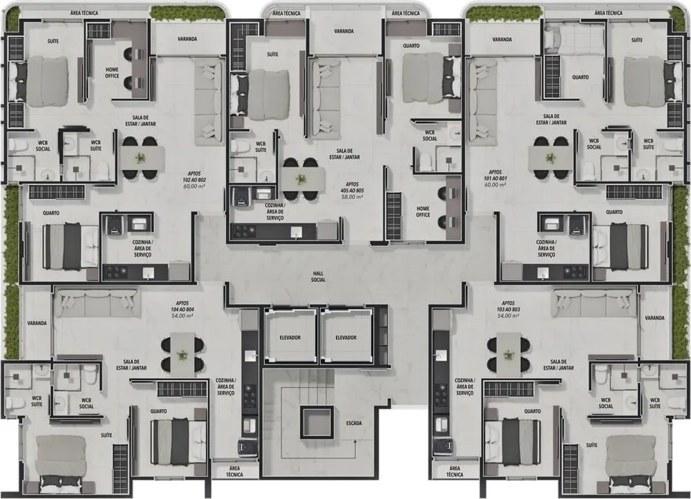 Apartamento, 2 quartos, 58 m² - Foto 9