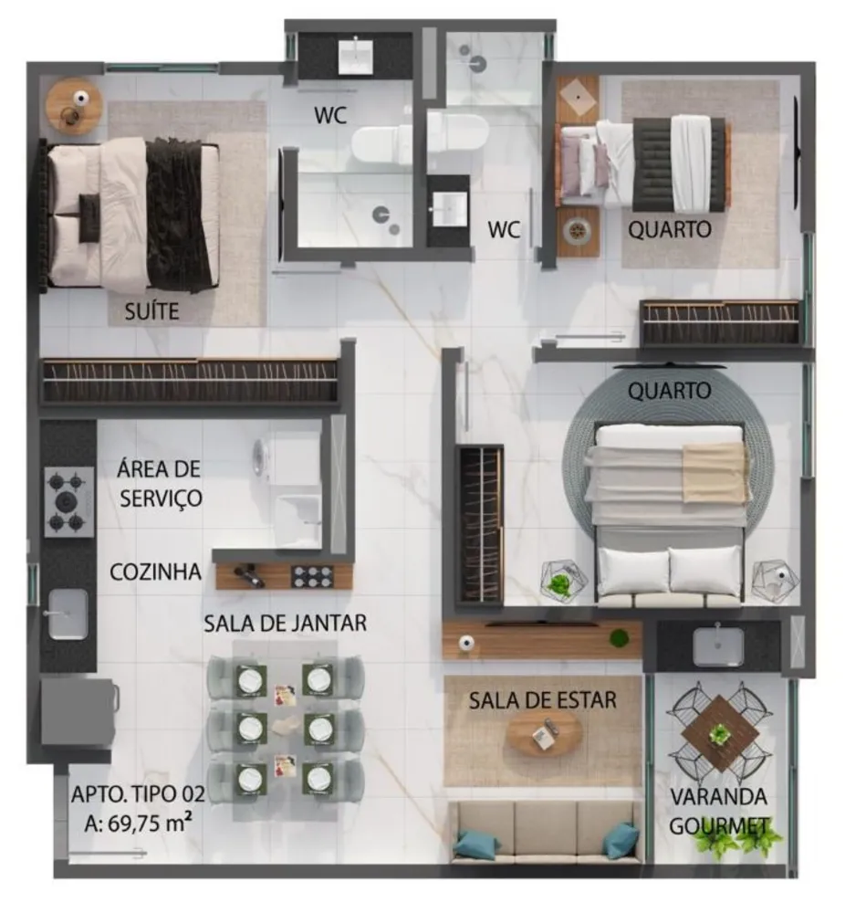 Apartamento, 2 quartos, 56 m² - Foto 11