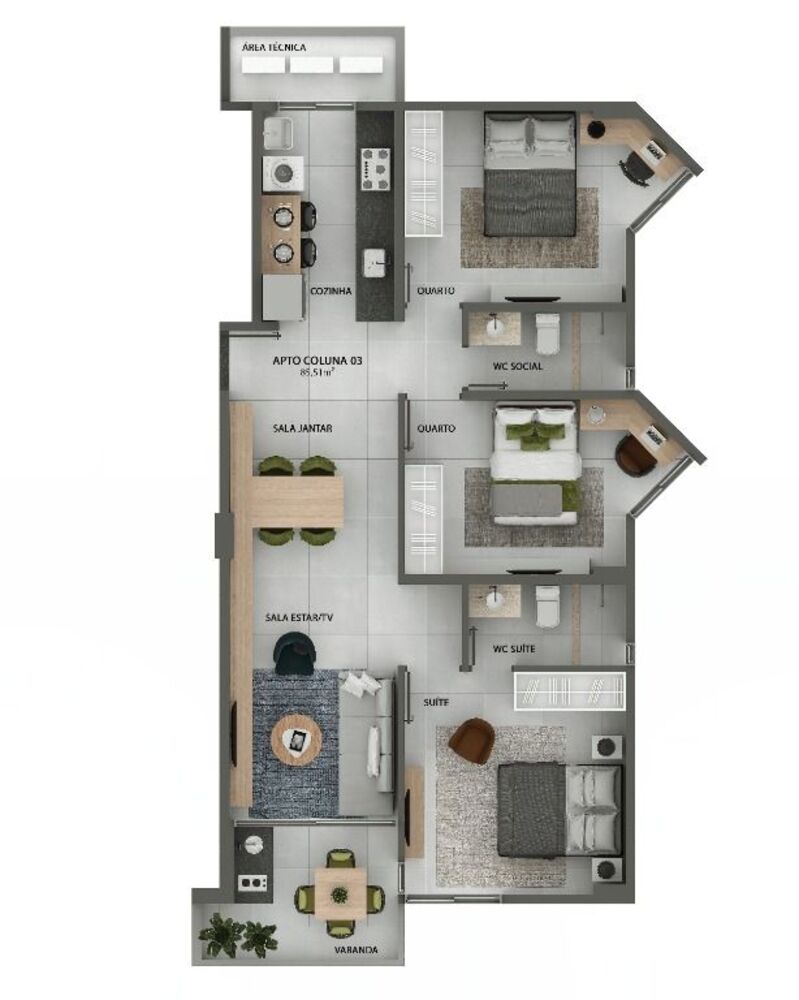 Apartamento à venda com 3 quartos, 85m² - Foto 9
