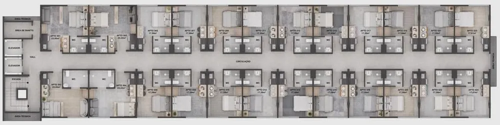 Flat/Apart Hotel, 1 quarto, 17 m² - Foto 12