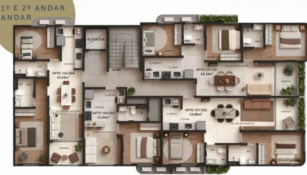 Apartamento, 2 quartos, 59 m² - Foto 3