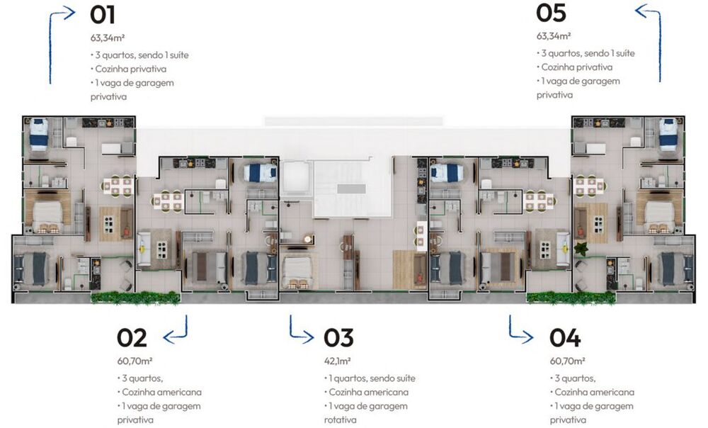 Apartamento à venda com 3 quartos, 61m² - Foto 8