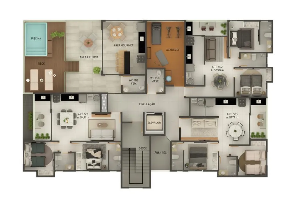 Apartamento, 2 quartos, 54 m² - Foto 9