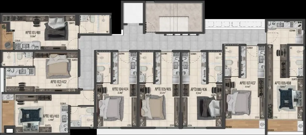 Flat/Apart Hotel, 1 quarto, 22 m² - Foto 12