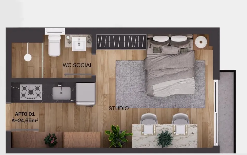 Flat/Apart Hotel, 1 quarto, 25 m² - Foto 10