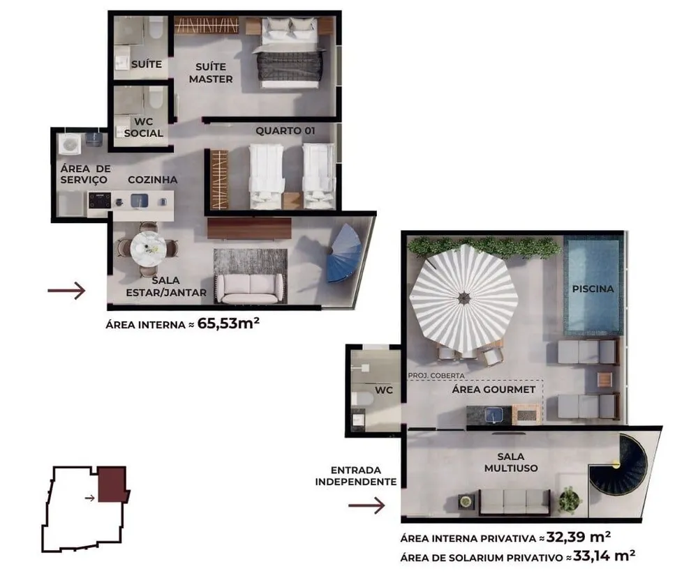Cobertura, 2 quartos, 110 m² - Foto 10