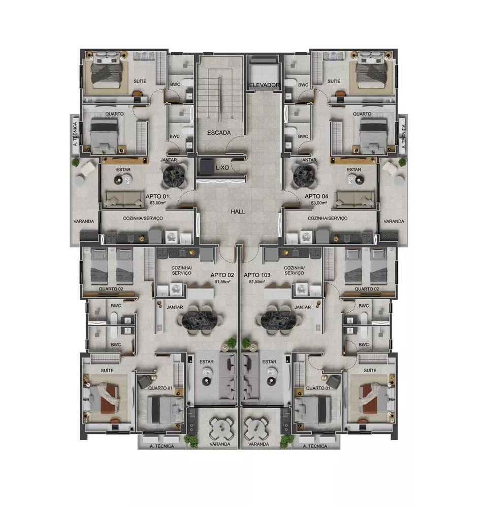 Apartamento, 2 quartos, 63 m² - Foto 12