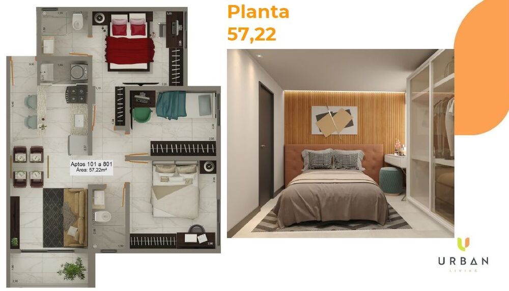 Apartamento, 2 quartos, 46 m² - Foto 3