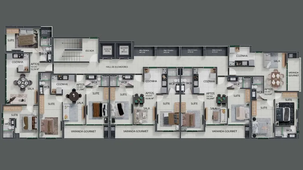 Apartamento, 2 quartos, 56 m² - Foto 11