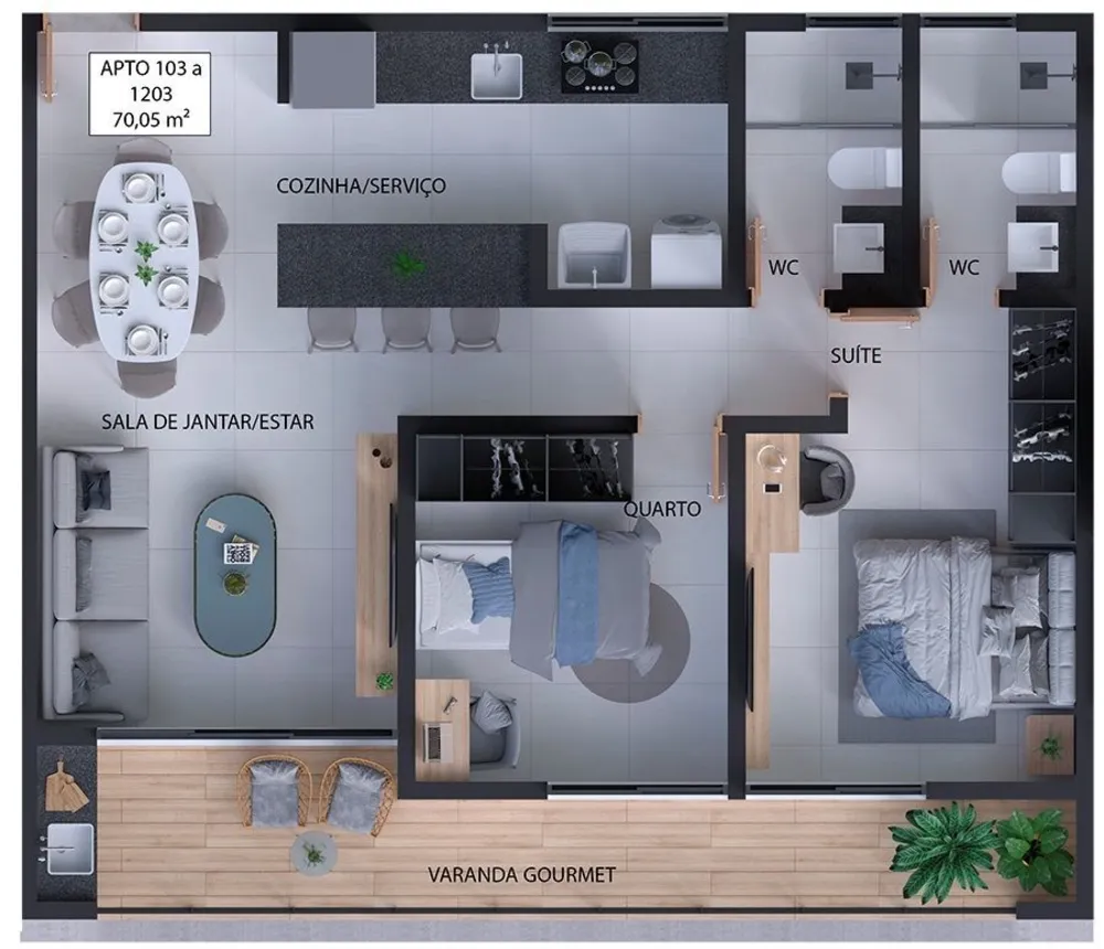 Apartamento, 2 quartos, 70 m² - Foto 11