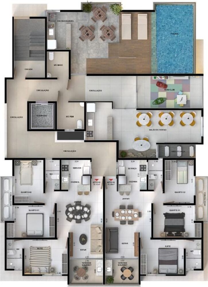 Apartamento à venda com 3 quartos, 70m² - Foto 20