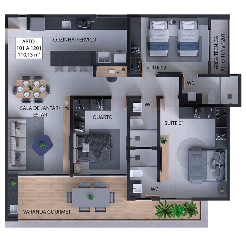 Apartamento, 2 quartos, 59 m² - Foto 6