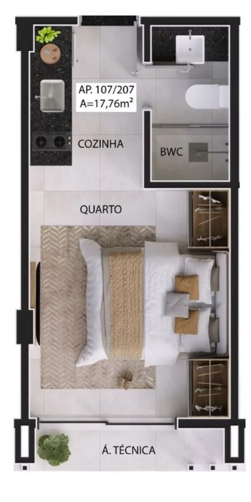 Flat/Apart Hotel, 1 quarto, 19 m² - Foto 10