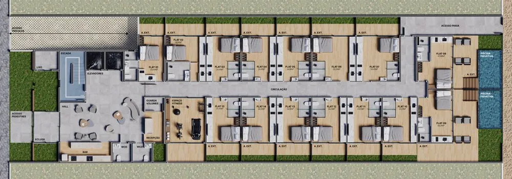 Flat/Apart Hotel, 1 quarto, 19 m² - Foto 16