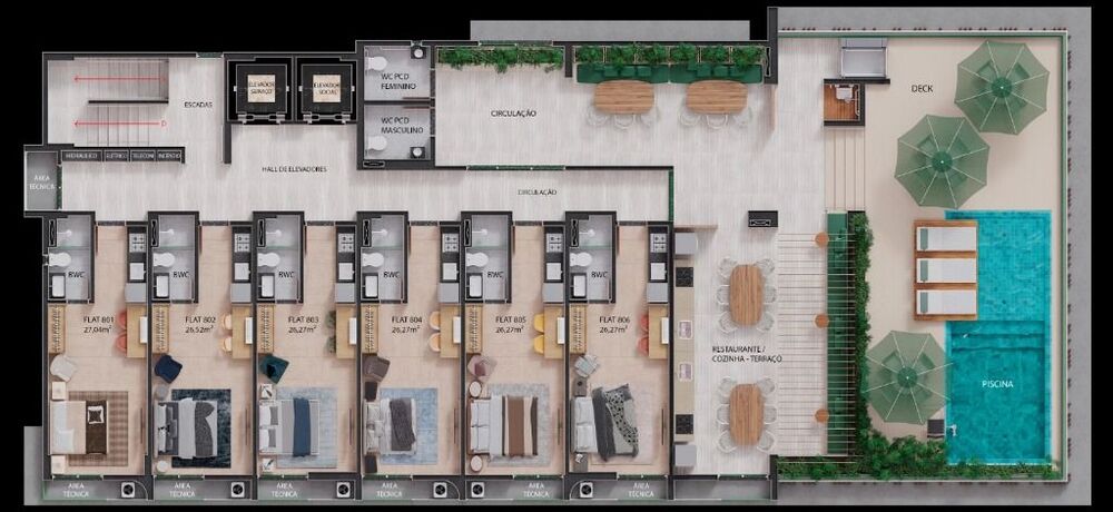 Flat/Apart Hotel à venda com 1 quarto, 26m² - Foto 7