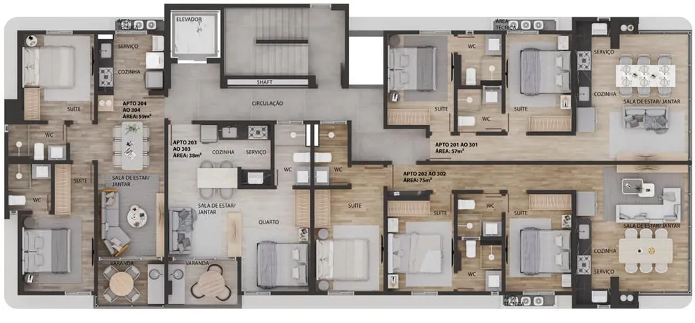 Apartamento, 2 quartos, 59 m² - Foto 23
