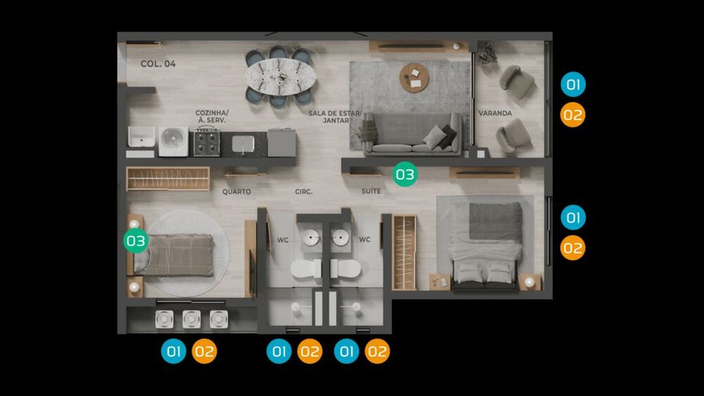 Apartamento à venda com 2 quartos, 57m² - Foto 5