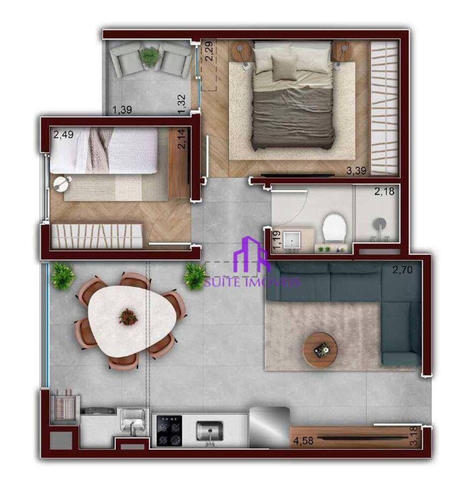 Apartamento, 2 quartos, 43 m² - Foto 4