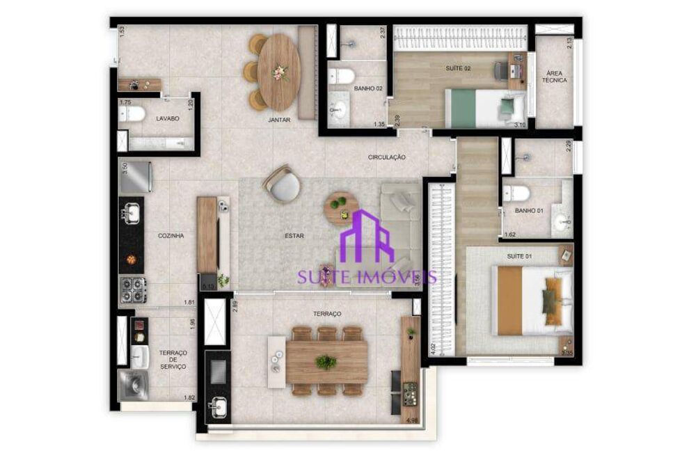 Apartamento, 3 quartos, 97 m² - Foto 1