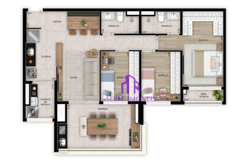 Apartamento, 3 quartos, 97 m² - Foto 5