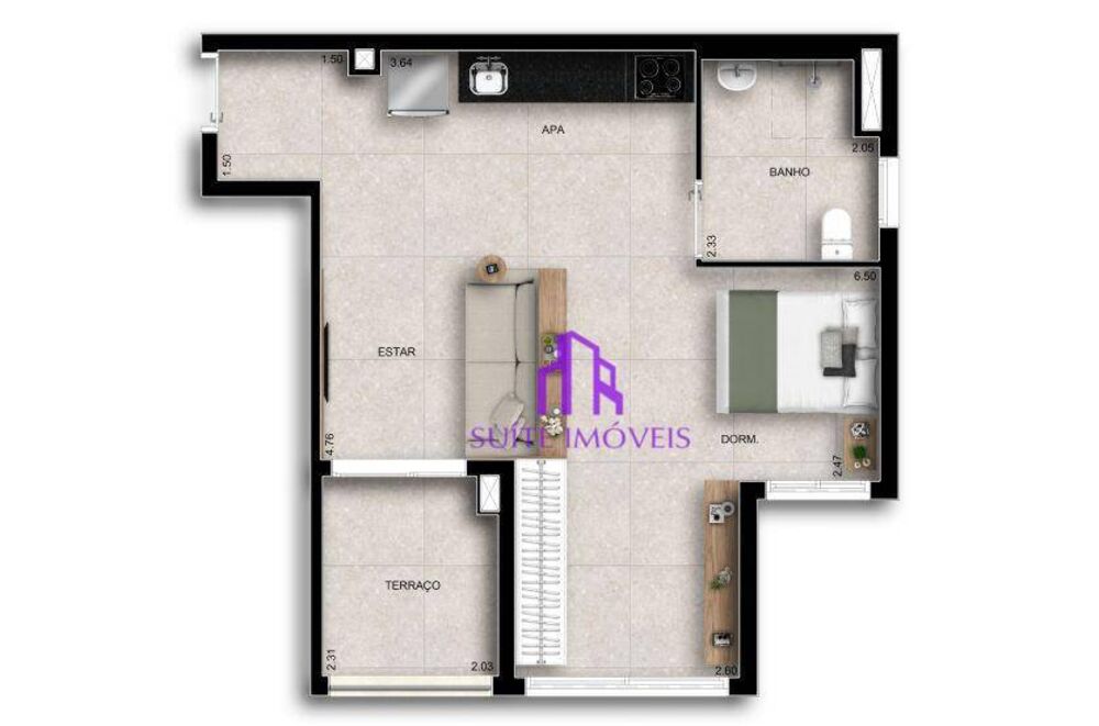 Kitnet-Studio, 34 m² - Foto 2