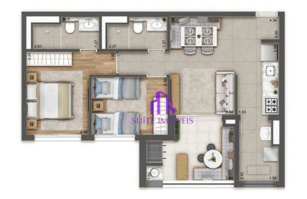 Kitnet-Studio, 27 m² - Foto 3