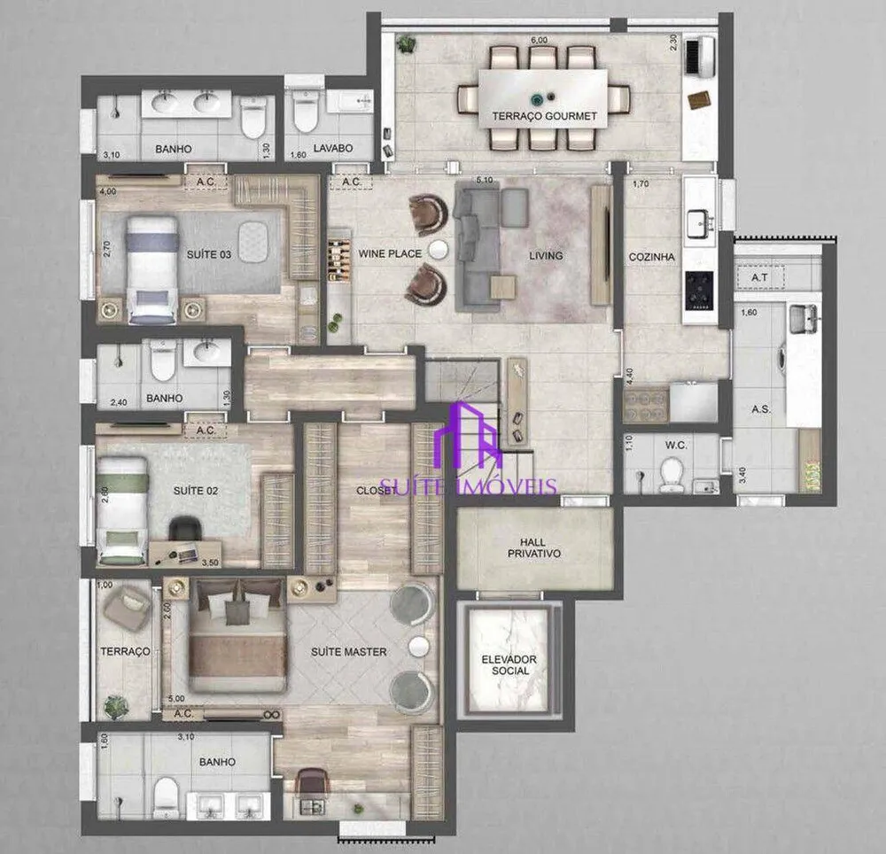 Apartamento, 3 quartos, 138 m² - Foto 4