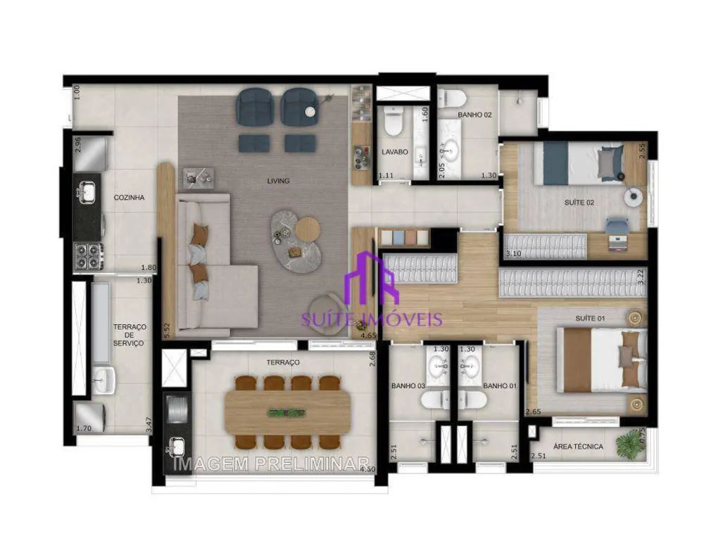Apartamento, 2 quartos, 68 m² - Foto 1