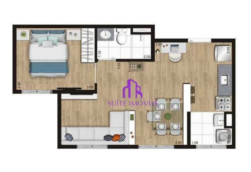 Apartamento, 2 quartos, 35 m² - Foto 1