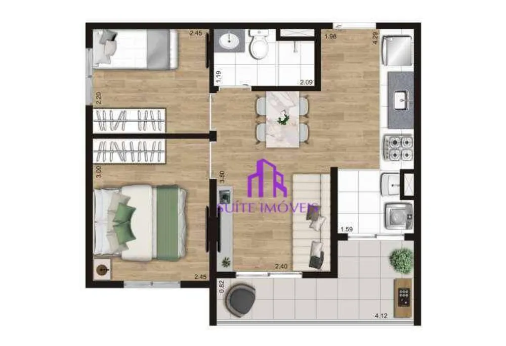 Apartamento, 2 quartos, 35 m² - Foto 2