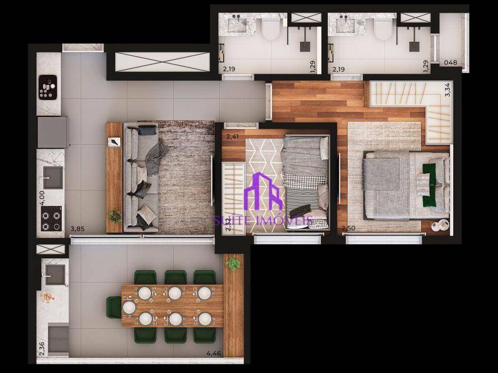 Apartamento à venda com 2 quartos, 56m² - Foto 1