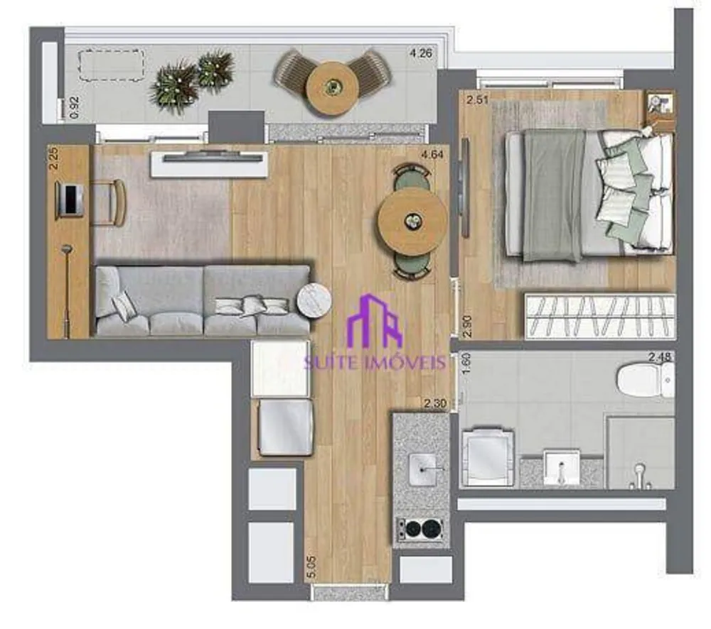 Apartamento, 2 quartos, 37 m² - Foto 1