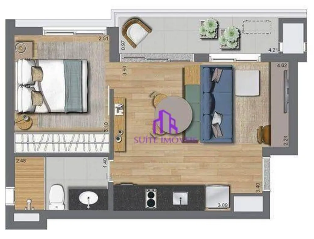 Apartamento, 2 quartos, 37 m² - Foto 3