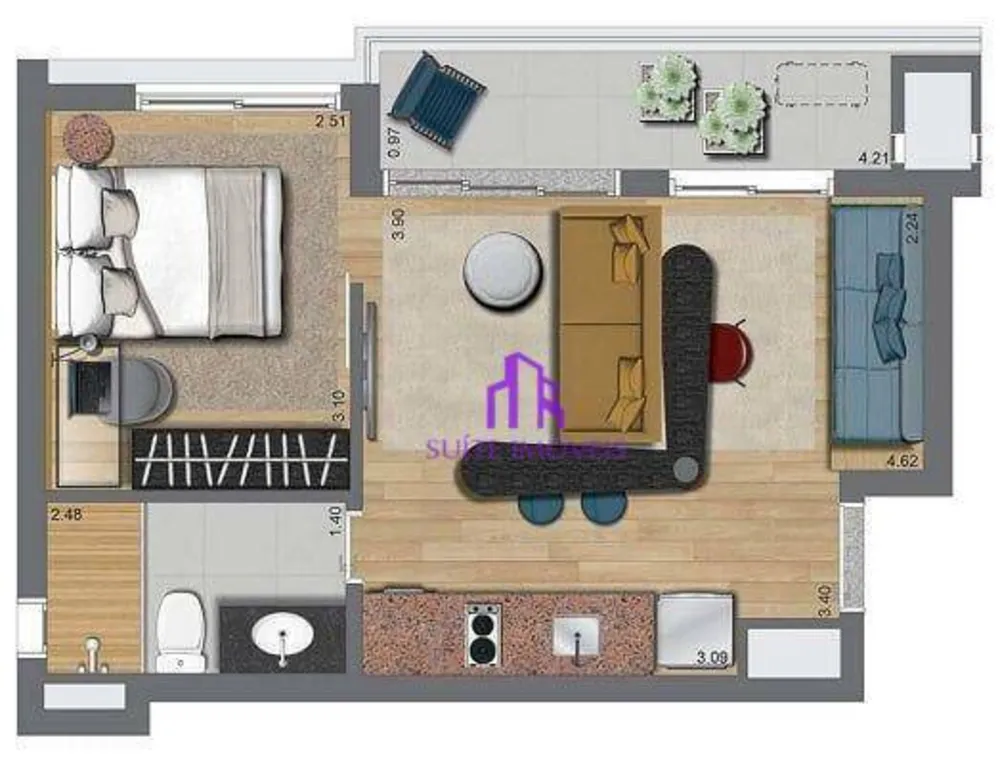 Apartamento, 2 quartos, 37 m² - Foto 2